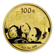 Chinese Gold Panda Quarter Ounce 2013