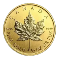1/2 OZ Gold Maple Leaf - Canadian Maple Leaf Coin