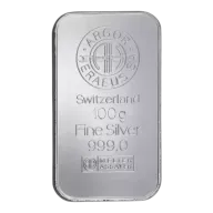 Misc. Minted Silver Bar, 100g (3.215 Tr Oz)