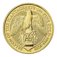 UK Royal Mint Gold Queen's Beast 1 oz: The Falcon of the Plantagenets - 2019