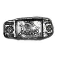 1 oz Hand Poured Silver Relic Bar - Viking Longship