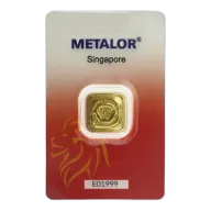 Metalor 1oz Cast Gold Bar in Assay Card