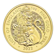 2022 1oz British Gold Coin Tudor Beast Lion of England (BU)