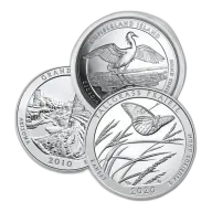 US Silver Uncirculated America the Beautiful 5 oz Coin - Dates of our Choice