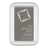 10 gram Platinum Bar - Valcambi Suisse - 999.5 Fine in Sealed Assay