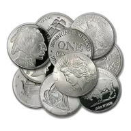 1 oz Silver Rounds Random Brand Circulated