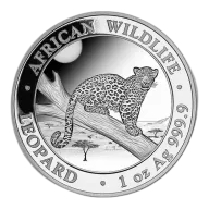 2021 1 oz African Wildlife Somalian Leopard Silver Coin (BU)