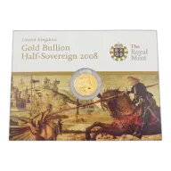 Pre-Owned 2008 UK Half Sovereign Gold Coin - Carded
