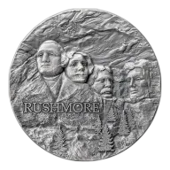 Ghana Rock-Cut Monuments Rushmore 2 oz Silver 2024 High Relief Antique Finish
