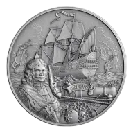 Barbados: Captains of Fortune - Oxford 2 oz Silver 2024 High Relief Antiqued Coin