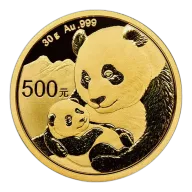 Pre-Owned Chinese Panda 30g Gold Coin - Mixed Dates