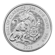 2023 UK Tudor Beasts Bull of Clarence 2oz Silver Coin