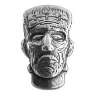 1.5 oz Frankenstein Monster Head Hand Poured Silver Bar