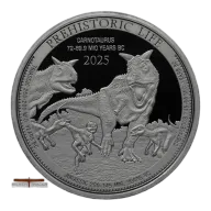 2025 Carnotaurus Prehistoric Life Congo 1oz Silver Bullion Coin