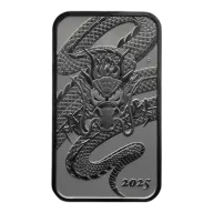 2025 Australian Rectangular Dragon 1oz Silver Bullion Bar