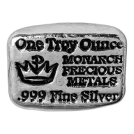 1 oz .999 Fine Silver Bar - Monarch Poured