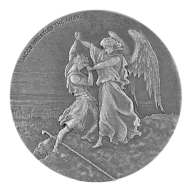 2017 Jacob Wrestles Angel Biblical Series 2oz Silver Coin