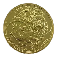 One Ounce Gold Two Dragons