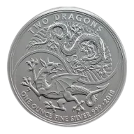One Ounce Silver Two Dragons