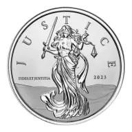 2023 1 oz Gibraltar Lady Justice Silver Coin