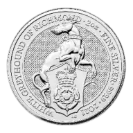 2oz Silver Coin Queen's Beast White Greyhound of Richmond UK