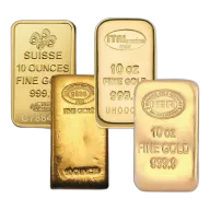 10 oz Gold Bar - Brand Varies .9999