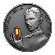 2023 Nikola Tesla Bulb Inlay 2oz Silver Coin