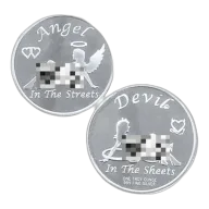1 oz .999 Fine Silver Adult Novelty Round - Angel in the Streets / Devil in the Sheets