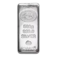 Misc. Minted Silver Bar, 500g, 1/2 Kilo (16.075 Tr Oz)