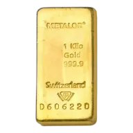 1kg Gold Bar Metalor Cast