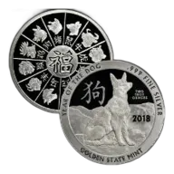 2 oz Year of the Dog Silver Round
