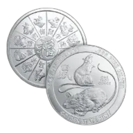 1 oz Year of the Rat Silver Round
