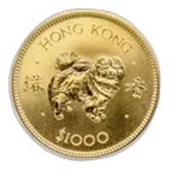 1982 Hong Kong Gold $1000 Year of the Dog BU