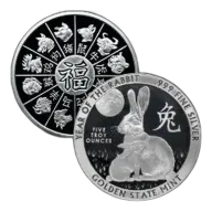 5 oz Year of the Rabbit Silver Round