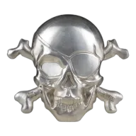2022 5 oz Barbados Silver Treasure Island Skull Coin
