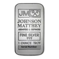 1 oz Silver Bar - Johnson Matthey - JM