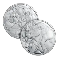1 2 oz Bull & Bear Fractional Silver Round