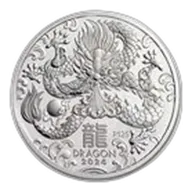 2024 Australia 1 oz Silver Lunar Dragon BU (Series III)