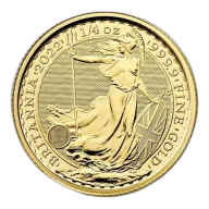 1/4 oz Gold Britannia Coin - Random Year - Royal Mint - .9999 Au