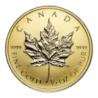 Canadian Gold Maple Leaf 1/2 oz (Varied Year)