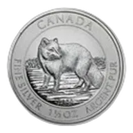 2014 Canada 1.5 oz Silver $8 Arctic Fox BU (Abrasions)