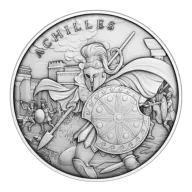 1 Troy oz Achilles Design .999 Fine Silver Round