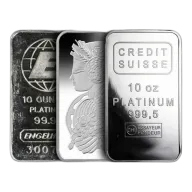 10 oz Platinum Bar - Brand Varies .9995+ (Carded)