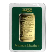 1 Oz Johnson Matthey Gold Bar in Assay