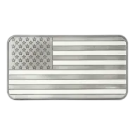 10 oz SilverTowne American Flag Silver Bar (New)