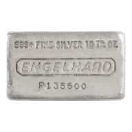 10 oz Engelhard Silver Bars .999+ Fine (Wide / Struck)