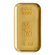 Gold 5oz Cast Bar 9999 M&W
