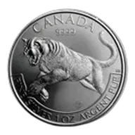 2016 Canada 1 oz Silver Wildlife Cougar (Abrasions, Spotted)