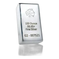 100 oz C4G Cast Silver Bullion 99.95% Pure