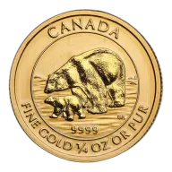 2015 Canada 1/4 oz Gold Polar Bear Uncirculated in Original Mint Plastic
